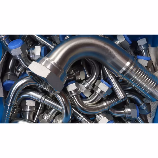 Metrische Klemmringverschraubungen aus rostfreiem Kohlenstoffstahl, hydraulische Gummischlauchverschraubung