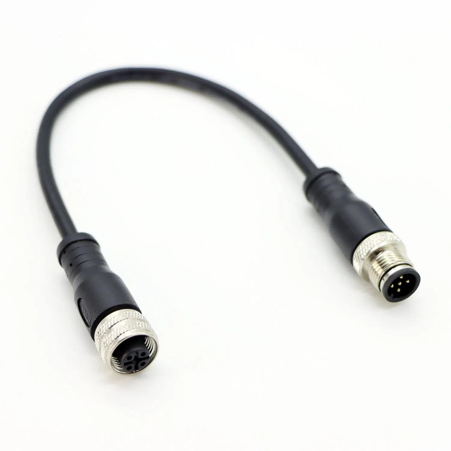 Signalübertragungsstecker M12 4-adriger wasserdichter Luftfahrtstecker M12 Doppelkopfkabel